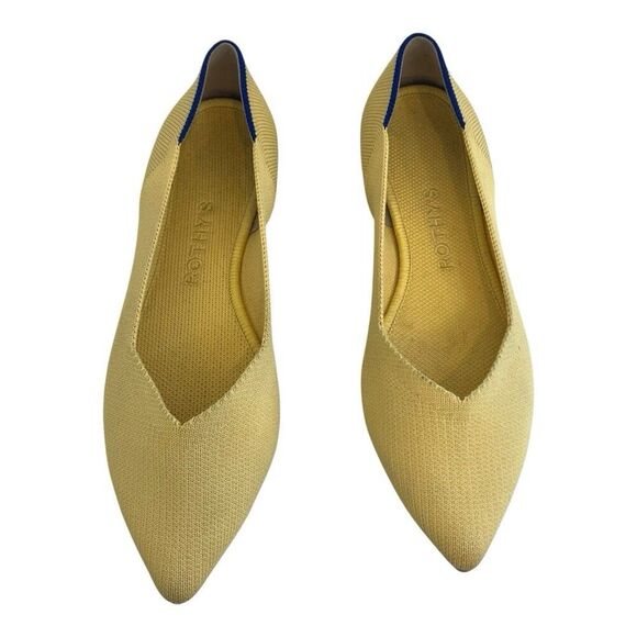 Rothy's The Point Marigold Mustard Yellow Slip On Ballet Flats Size 6.5 - Picture 3 of 8